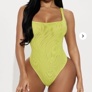 Fashion Nova Neon Green Bodysuit